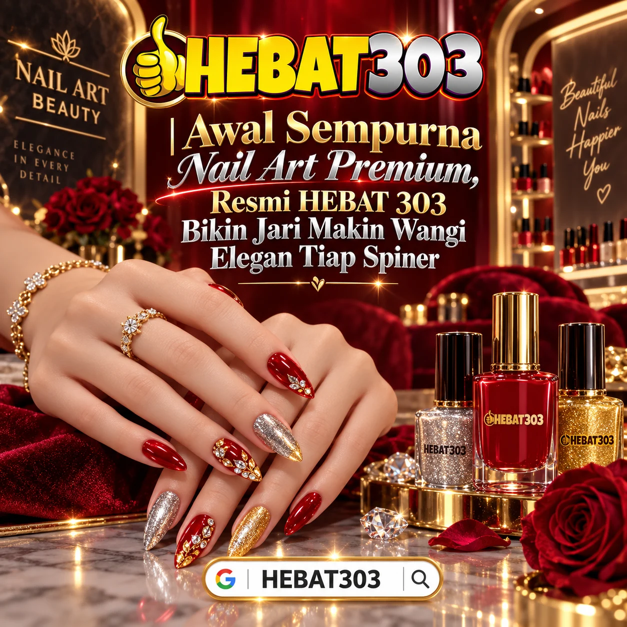Galeri foto HEBAT303 | Awal Sempurna Nail Art Premium, Resmi HEBAT 303 Bikin Jari Makin Wangi Elegan Tiap Spiner di Jakarta
